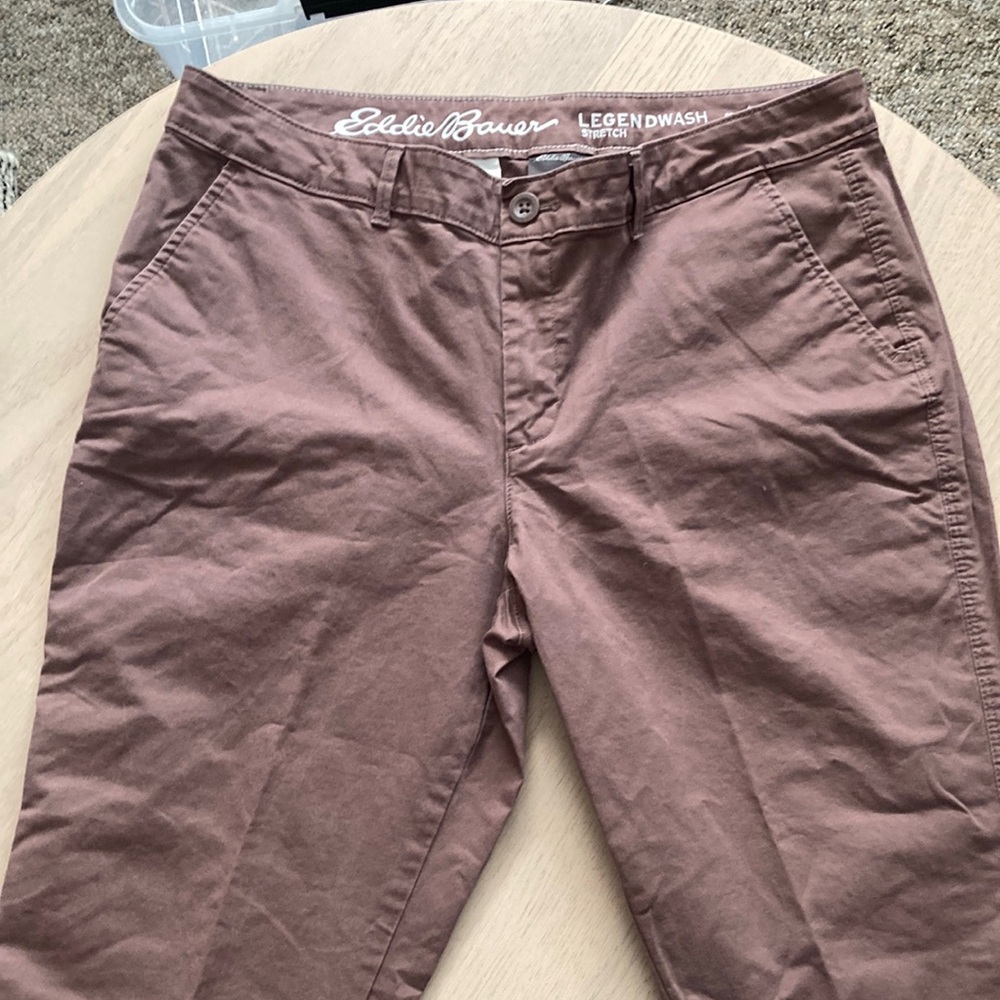 FINAL PRICE DROP Like New Eddie Bauer Mauvish Brown Legend Wash Chino Pants